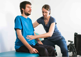 therapist and adult male patient